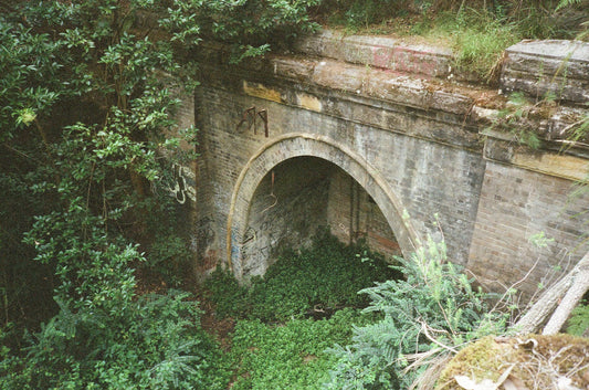 The interior of the historic S-shaped Glenbrook Tunnel Lapstone Hill Tunnel in the Blue Mountains