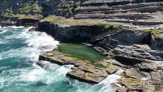 The Bogey Hole ocean pool carved into the cliffs at Newcastle NSW