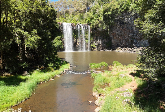 Wide view of Danger Falls waterfall and gorge near Barrington Tops NSW