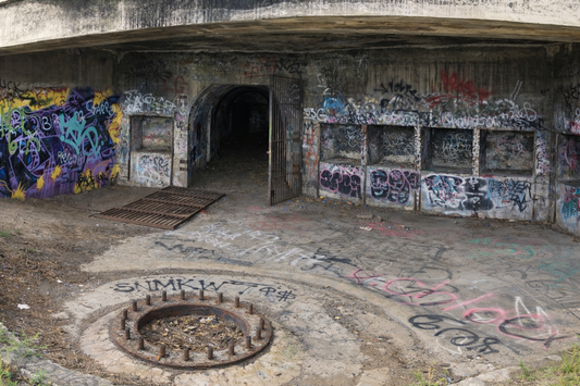 WWII concrete bunker lookout at Hill 60 Port Kembla overlooking the ocean